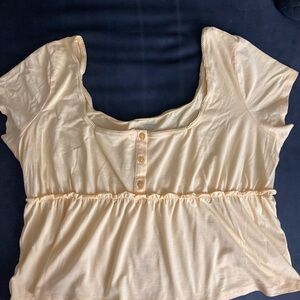 No Boundaries Yellow Button-Front Blouse